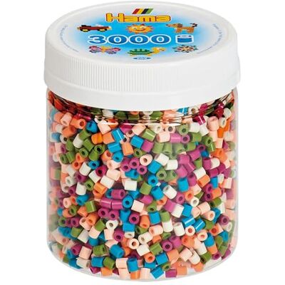 Hama pärlor 209-58 strykpärlor burk med ca 3 000 pysselpärlor med diameter 5 mm i blandning med 6 färger, kreativt pysselkul för stora och små Hama pärlor 209-58 strykpärlor burk med ca 3 000 pysselpärlor med diameter 5 mm i blandning med 6 färger, kreativt pysselkul för stora och små
