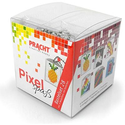 Pracht Creatives Hobby Pixel P90066-63501 roligt pysselset 28, för att designa 6 nyckelringar (medaljonger) för barn, enkelt plugin-system, utan strykning och limning, stenar av bioplast Pracht Creatives Hobby Pixel P90066-63501 roligt pysselset 28, för att designa 6 nyckelringar (medaljonger) för barn, enkelt plugin-system, utan strykning och limning, stenar av bioplast