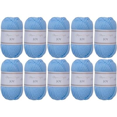 Utopia Crafts JOY Uni stick- och virkgarn, mjukt, lättskött, 100% polyakryl, 10 x 50 g nystan, 150 m (Babyblå) Utopia Crafts JOY Uni stick- och virkgarn, mjukt, lättskött, 100% polyakryl, 10 x 50 g nystan, 150 m (Babyblå)