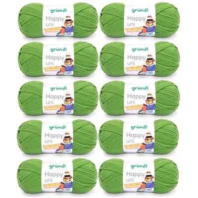 Gründl "Happy Uni", 10 x bollar med 100 g stickgarn, 100 % akryl, 40 cm x 39 cm x 9 cm, 100 % polyakryl, änggrön, 40 x 39 x 9 cm Gründl "Happy Uni", 10 x bollar med 100 g stickgarn, 100 % akryl, 40 cm x 39 cm x 9 cm, 100 % polyakryl, änggrön, 40 x 39 x 9 cm