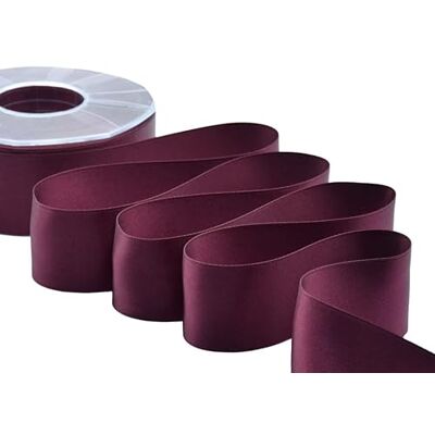 Furlanis Dubbel satin, Italiensk Tyg Bordeaux Mörk 40 mm x 25 m Furlanis Dubbel satin, Italiensk Tyg Bordeaux Mörk 40 mm x 25 m