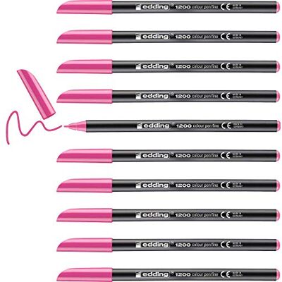 edding 1200 färgpenna fin rosa 10 pennor rund spets 1 mm filtpenna för teckning och skrivning för skola eller mandala edding 1200 färgpenna fin rosa 10 pennor rund spets 1 mm filtpenna för teckning och skrivning för skola eller mandala