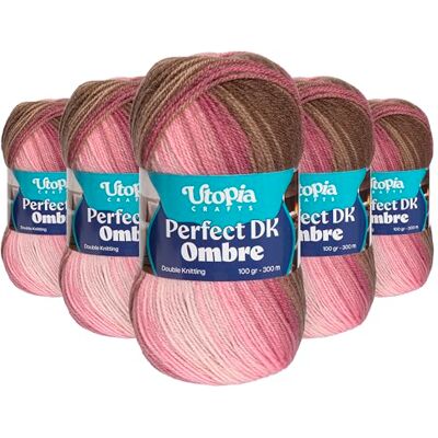 Utopia Crafts DK Ombre flerfärgad dubbelstickningsgarn 5 x 100 g (005) Utopia Crafts DK Ombre flerfärgad dubbelstickningsgarn 5 x 100 g (005)