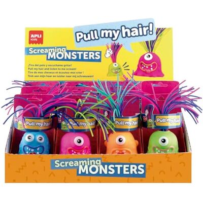 APLI Kids 19764 Sreaming Monsters display, 12 monsterfigurer, 4 olika modeller (3 U/Modell), perfekt som stressleksaker. APLI Kids 19764 Sreaming Monsters display, 12 monsterfigurer, 4 olika modeller (3 U/Modell), perfekt som stressleksaker.