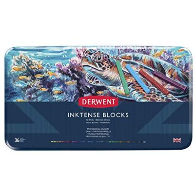 Derwent Inktense 36 Kritor I Metallask, Set Med 36 Vattenfärger, 8mm Breda Kritor, Vattenlösliga, Perfekta För Att Rita, Färglägga Och Göra Hobbyprojekt På Papper Och Textil (2301979) Derwent Inktense 36 Kritor I Metallask, Set Med 36 Vattenfärger, 8mm Breda Kritor, Vattenlösliga, Perfekta För Att Rita, Färglägga Och Göra Hobbyprojekt På Papper Och Textil (2301979)