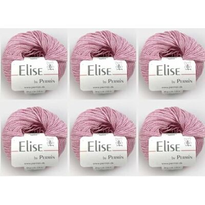 MARUSSIA 6 x Elise by Permin – lyxigt bomullsgarn (25 g/115 m) (21 rosa) MARUSSIA 6 x Elise by Permin – lyxigt bomullsgarn (25 g/115 m) (21 rosa)
