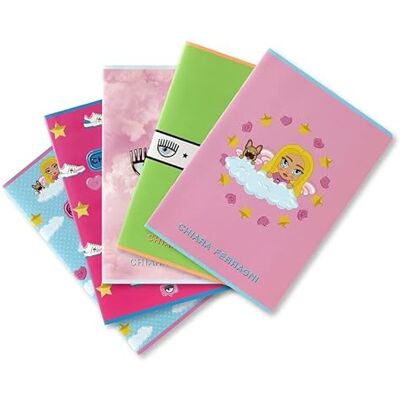 Pigna Maxi Notebooks Chiara Ferragni x , f.to A4, 5 st förpackning, fantasy mix A Pigna Maxi Notebooks Chiara Ferragni x , f.to A4, 5 st förpackning, fantasy mix A