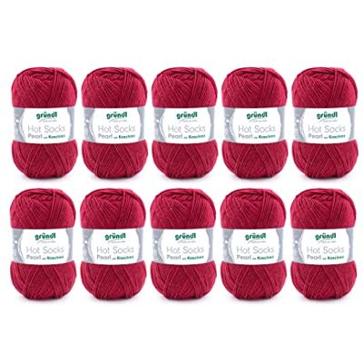 Gründl Hot Socks Pearl uni stickull (gosig mjuk strumpull av 75% merinoull, 20% polyamid, 5% kashmir, 50 g/200 m, nåltjocklek: 2,5 – 3, 10 x 50 g), körsbär, 40 x 37 x 11 cm Gründl Hot Socks Pearl uni stickull (gosig mjuk strumpull av 75% merinoull, 20% polyamid, 5% kashmir, 50 g/200 m, nåltjocklek: 2,5 – 3, 10 x 50 g), körsbär, 40 x 37 x 11 cm