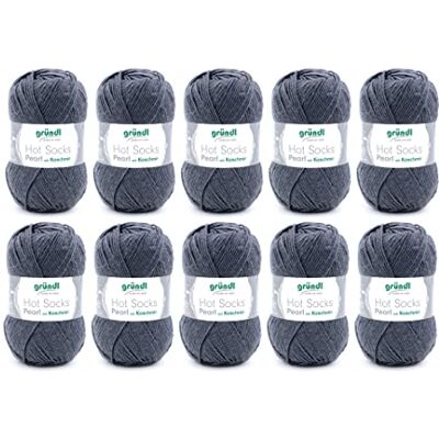 Gründl Hot Socks Pearl uni stickull (gosig mjuk strumpull av 75% merinoull, 20% polyamid, 5% kashmir, 50 g/200 m, nåltjocklek: 2,5 – 3, 10 x 50 g), antracit, 40 x 37 x 11 cm Gründl Hot Socks Pearl uni stickull (gosig mjuk strumpull av 75% merinoull, 20% polyamid, 5% kashmir, 50 g/200 m, nåltjocklek: 2,5 – 3, 10 x 50 g), antracit, 40 x 37 x 11 cm