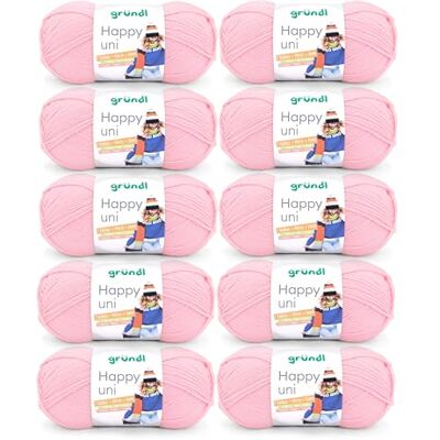 Gründl "Happy Uni", 10 x bollar med 100 g stickgarn, 100% akryl, 40 cm x 39 cm x 9 cm, 100% polyakryl, rosa, 40 x 39 x 9 cm Gründl "Happy Uni", 10 x bollar med 100 g stickgarn, 100% akryl, 40 cm x 39 cm x 9 cm, 100% polyakryl, rosa, 40 x 39 x 9 cm