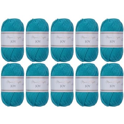Utopia Crafts JOY Uni stick- och virkgarn, mjukt, lättskött, 100% polyakryl, 10 x 50 g nystan, 150 m (Aqua Blå) Utopia Crafts JOY Uni stick- och virkgarn, mjukt, lättskött, 100% polyakryl, 10 x 50 g nystan, 150 m (Aqua Blå)