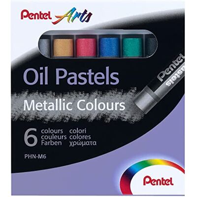 Pentel Metalliska oljepasteller set med 6 blandade färger Pentel Metalliska oljepasteller set med 6 blandade färger