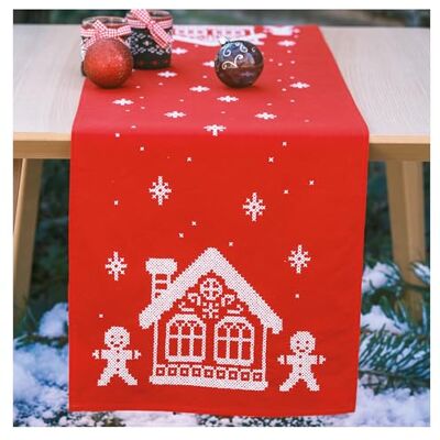 Vervaco Broderi korsstygn set förtryckt bordslöpare LEBKUCHENHAUS broderidukar förritade gör-det-själv pyssel vuxna kreativ broderilöpare för självbroderi 30 x 105 cm broderiset Vervaco Broderi korsstygn set förtryckt bordslöpare LEBKUCHENHAUS broderidukar förritade gör-det-själv pyssel vuxna kreativ broderilöpare för självbroderi 30 x 105 cm broderiset