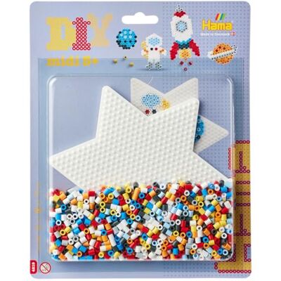 Hama strykpärlor ca 1 100 pärlor, 1 stor stjärnplatta nr 269, instruktioner och strykpapper mosaik-dekoration, konst och hantverk för kreativa barn från 5 år Hama strykpärlor ca 1 100 pärlor, 1 stor stjärnplatta nr 269, instruktioner och strykpapper mosaik-dekoration, konst och hantverk för kreativa barn från 5 år