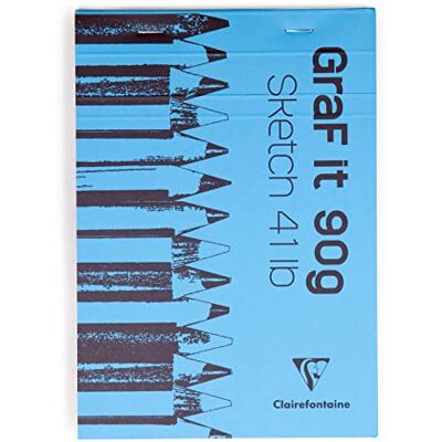 Clairefontaine 96730C METALLIC GraF'it 80 ark Skissritpapper Löstagbara ark A6 10,5x14,8 cm 90 g omslag Blå Pack med 5 anteckningsböcker Clairefontaine 96730C METALLIC GraF'it 80 ark Skissritpapper Löstagbara ark A6 10,5x14,8 cm 90 g omslag Blå Pack med 5 anteckningsböcker