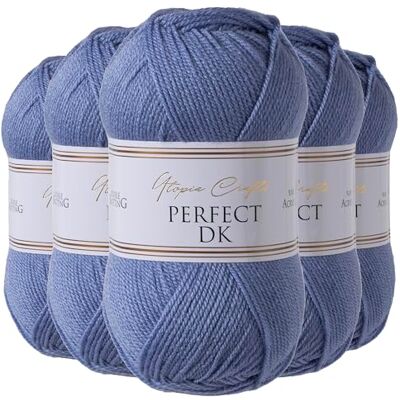 Utopia Crafts DK dubbelstickningsgarn, 5 x 100 g (molnigt blå) Utopia Crafts DK dubbelstickningsgarn, 5 x 100 g (molnigt blå)