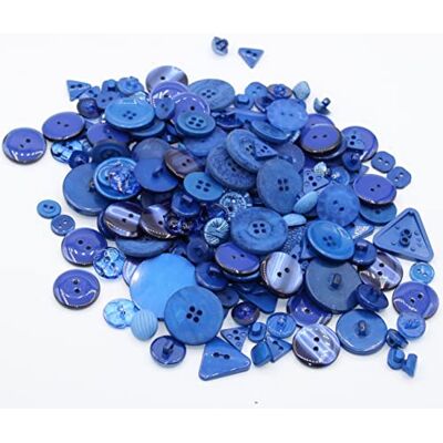ACCESSOIRES LEDUC Blandning av knappar 150 gram 2 och 4 hål för DIY, hantverk, bokskrapning, DIY, olika storlekar och färger blå ACCESSOIRES LEDUC Blandning av knappar 150 gram 2 och 4 hål för DIY, hantverk, bokskrapning, DIY, olika storlekar och färger blå