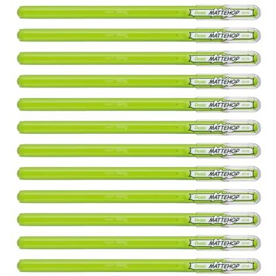 Pentel Mattehop gelrulle, 1,0 mm, gul/grön, 12 stycken Pentel Mattehop gelrulle, 1,0 mm, gul/grön, 12 stycken