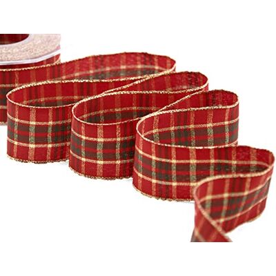 Furlanis Natalizio Noel, Tejp för juldekoration, Presentpaket, Tyg Italienska Röd, 40 mm x 20 m Furlanis Natalizio Noel, Tejp för juldekoration, Presentpaket, Tyg Italienska Röd, 40 mm x 20 m