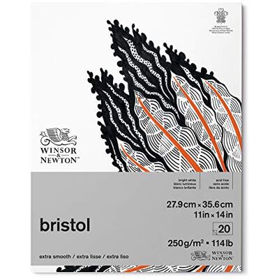 Winsor & Newton 6661549 Bristol ritpapper i block – 20 ark 27,9 x 35,6 cm, 250 g/m², huvudlimmad, strålande vitt papper för ritningar med tekniska pennor, fineliner, bläckpennor, markörer Winsor & Newton 6661549 Bristol ritpapper i block – 20 ark 27,9 x 35,6 cm, 250 g/m², huvudlimmad, strålande vitt papper för ritningar med tekniska pennor, fineliner, bläckpennor, markörer