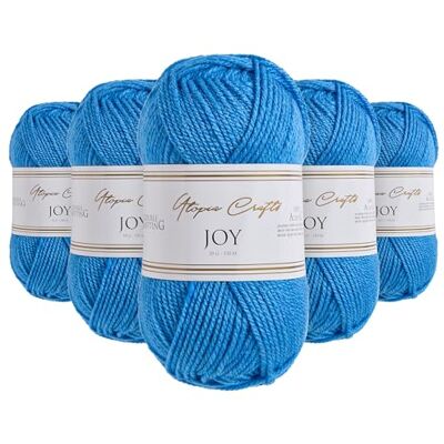 Utopia Crafts JOY DK stickad Yarn 5 x 50 g – 100% akryl (azure blå) Utopia Crafts JOY DK stickad Yarn 5 x 50 g – 100% akryl (azure blå)
