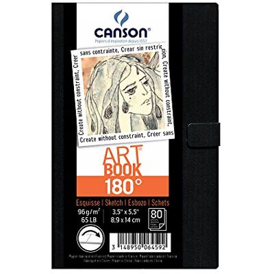 Canson 180 graders konstbok pappersdyna, inbunden, 9,5 x 13,5 cm, 80 ark Canson 180 graders konstbok pappersdyna, inbunden, 9,5 x 13,5 cm, 80 ark