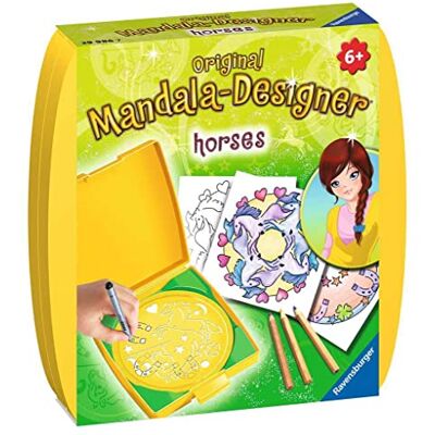 Ravensburger Mandala Designer Mini Horses 29986, lära sig att rita för barn från 6 år och uppåt, ritningsset med mandala mall för färgglada mandalor Ravensburger Mandala Designer Mini Horses 29986, lära sig att rita för barn från 6 år och uppåt, ritningsset med mandala mall för färgglada mandalor
