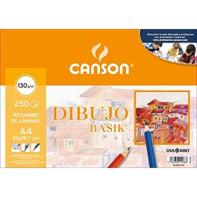 Canson Ritning Basik Vanligt, Ecopack A4, 250 ark, 130 g Canson Ritning Basik Vanligt, Ecopack A4, 250 ark, 130 g