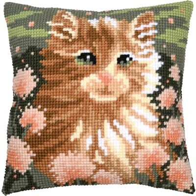 Vervaco Korsstygn broderiförpackning kudde broderi set nybörjare förtryckt kattunge gör-det-själv set kreativt set för vuxna dekorativ kudde 40 x 40 cm pysselset hantverkare hus dekoration Vervaco Korsstygn broderiförpackning kudde broderi set nybörjare förtryckt kattunge gör-det-själv set kreativt set för vuxna dekorativ kudde 40 x 40 cm pysselset hantverkare hus dekoration