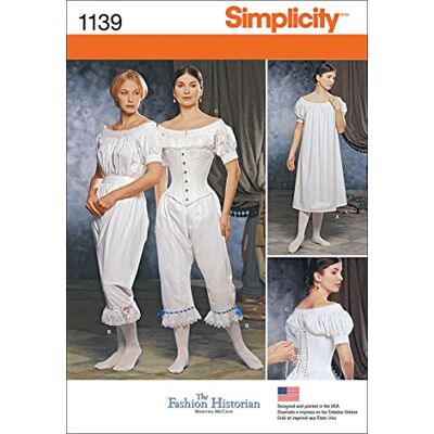 Simplicity 1139kvinnors inbördeskrigsunderkläder, papper, vit, RR (14-16-18-20) Simplicity 1139kvinnors inbördeskrigsunderkläder, papper, vit, RR (14-16-18-20)