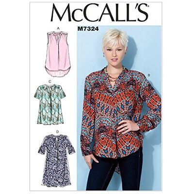 Mc Call Mccall's Patterns 7324 E5 storlekar 14–22 damtoppar och tunika, flerfärgade Mc Call Mccall's Patterns 7324 E5 storlekar 14–22 damtoppar och tunika, flerfärgade