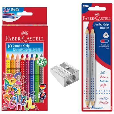 Faber-Castell 205226 – färgpennor set skolstart, 13 delar, inklusive pennvässare jumbo och silverpenna Faber-Castell 205226 – färgpennor set skolstart, 13 delar, inklusive pennvässare jumbo och silverpenna