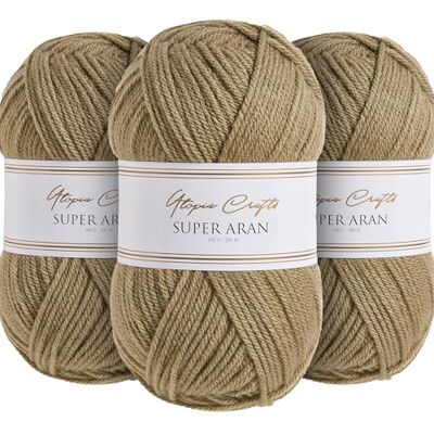 Utopia Crafts Super Aran stick- och virkgarn 3 x 100 g (sandsten) Utopia Crafts Super Aran stick- och virkgarn 3 x 100 g (sandsten)