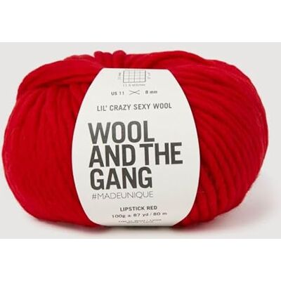 Wool and the Gang Ull och gänget Lil' Crazy Sexy Ull, Röd läppstift, 100 g, Chunky Wool and the Gang Ull och gänget Lil' Crazy Sexy Ull, Röd läppstift, 100 g, Chunky