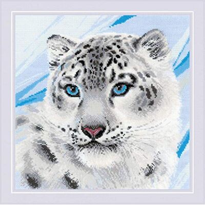 Riolis Korsstygn set snöeleopard, nummermönster, 30 x 30 cm Riolis Korsstygn set snöeleopard, nummermönster, 30 x 30 cm