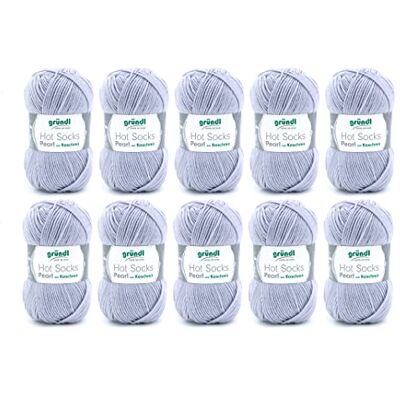 Gründl Hot Socks Pearl uni stickull (gosig mjuk strumpull av 75% merinoull, 20% polyamid, 5% kashmir, 50 g/200 m, nåltjocklek: 2,5 – 3, 10 x 50 g), silvergrå, 40 x 37 x 11 cm Gründl Hot Socks Pearl uni stickull (gosig mjuk strumpull av 75% merinoull, 20% polyamid, 5% kashmir, 50 g/200 m, nåltjocklek: 2,5 – 3, 10 x 50 g), silvergrå, 40 x 37 x 11 cm
