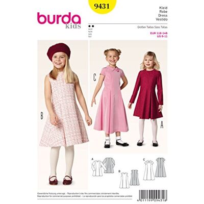 burdastyle Burda 9431 mönster klänning med källarveck (barn, storlek 116–146) nivå 2 lätt burdastyle Burda 9431 mönster klänning med källarveck (barn, storlek 116–146) nivå 2 lätt
