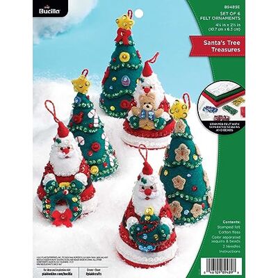 Bucilla Felt ornament vägglampa set med 6-tomtens träd Bucilla Felt ornament vägglampa set med 6-tomtens träd