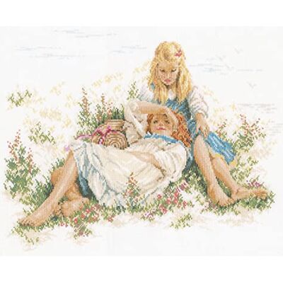 Lanarte PN-0190719 Korsstygnssats i bomull sommarmönster 47 x 35 cm Lanarte PN-0190719 Korsstygnssats i bomull sommarmönster 47 x 35 cm