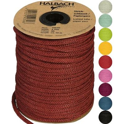 Halbach silkesband premium stickslang i papper bredd: 4 mm längd: 30 m slanggarn, fyllbart och rivbeständigt, pappersgarn för namnskyltar barnrum eller för pyssel, färg: Rosenträ Halbach silkesband premium stickslang i papper bredd: 4 mm längd: 30 m slanggarn, fyllbart och rivbeständigt, pappersgarn för namnskyltar barnrum eller för pyssel, färg: Rosenträ