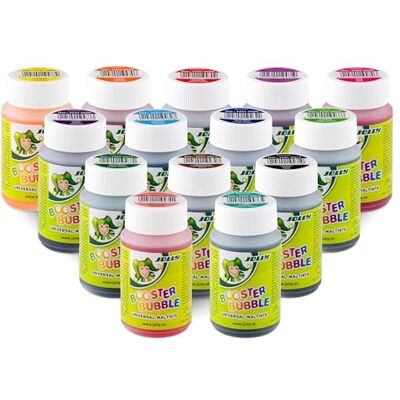 JOLLY Booster Bubble Universal Maltbläck, bläckflaskor à 100 ml, 14 färger sorterade, lämpliga för målning och påfyllning av BOOSTER XL JOLLY Booster Bubble Universal Maltbläck, bläckflaskor à 100 ml, 14 färger sorterade, lämpliga för målning och påfyllning av BOOSTER XL