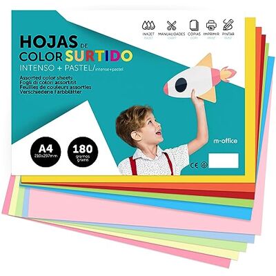 m-office - Kartong A4 180g - Blandade färger - Cardstock m-office - Kartong A4 180g - Blandade färger - Cardstock