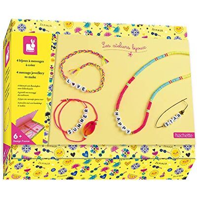 Janod Box Of 4 Message Jewellery Pieces to Create Les Ateliers Bijoux Children’s Creative Leisure Kit Encourages Fine Motor Skills and Creativity Suitable for Ages 6 and Up, J07932 Janod Box Of 4 Message Jewellery Pieces to Create Les Ateliers Bijoux Children’s Creative Leisure Kit Encourages Fine Motor Skills and Creativity Suitable for Ages 6 and Up, J07932