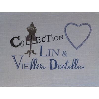 La Boîte à Broder COU044LE tryckt kupong "Vieilles Dentelles" (antik spets), linne, naturliga färger/blå La Boîte à Broder COU044LE tryckt kupong "Vieilles Dentelles" (antik spets), linne, naturliga färger/blå