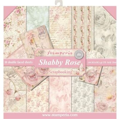 Stamperia International KFT dubbelsidig pappersdyna – shabby ros, flerfärgad, 30 x 30 (30 x 30 cm (12 tum x 12 tum) Stamperia International KFT dubbelsidig pappersdyna – shabby ros, flerfärgad, 30 x 30 (30 x 30 cm (12 tum x 12 tum)