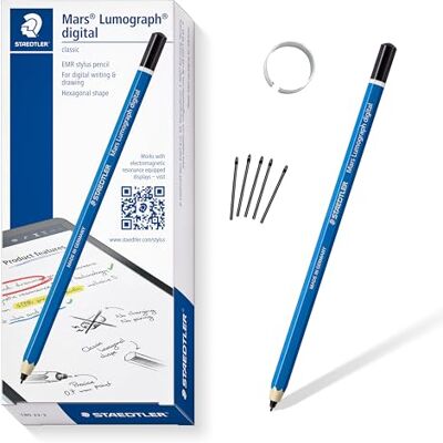 STAEDTLER Mars Lumograph digital klassisk 180 22. EMR Stylus. Pekpenna för digital skrivning och ritning på EMR-pekskärmar (klassisk sexkantsform, 4 096 trycknivåer, fin 0,7 mm spets) STAEDTLER Mars Lumograph digital klassisk 180 22. EMR Stylus. Pekpenna för digital skrivning och ritning på EMR-pekskärmar (klassisk sexkantsform, 4 096 trycknivåer, fin 0,7 mm spets)