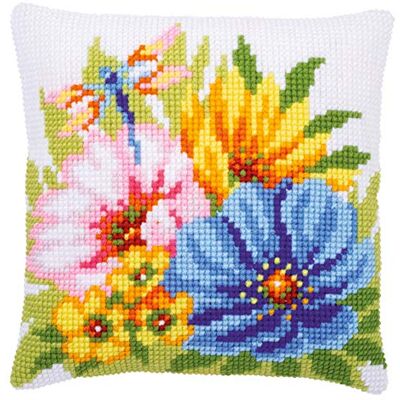 Vervaco (3 PL) Nålspets KIT FLW, färgglada vårblommor, en storlek Vervaco (3 PL) Nålspets KIT FLW, färgglada vårblommor, en storlek