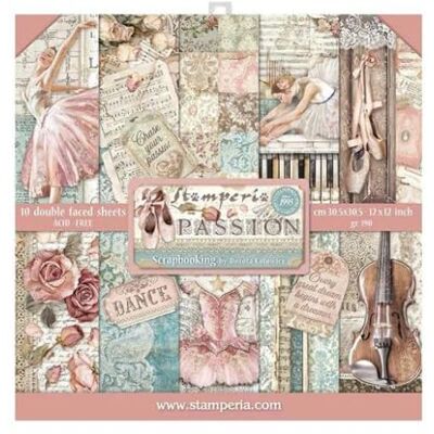 Stamperia Scrapbooking Pad- Passion, Pastelltoner, 30 x 30 cm Stamperia Scrapbooking Pad- Passion, Pastelltoner, 30 x 30 cm
