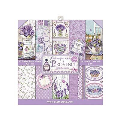 Stamperia pappersblock 10 ark 20,3 x 20,3 (8 x 8 tum), dubbelsidig "Provence Stamperia pappersblock 10 ark 20,3 x 20,3 (8 x 8 tum), dubbelsidig "Provence