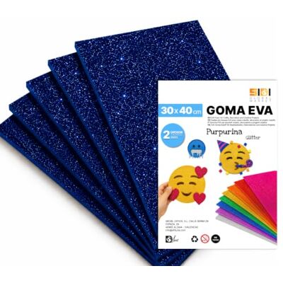 Global SIDI Eva Glitter gummi 40 x 30 cm mörkblå 20 ark skum Global SIDI Eva Glitter gummi 40 x 30 cm mörkblå 20 ark skum